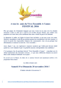 FESTIVAL VEAC 2016 - 19 et 20 Novembre - les premières informations sont arrivées !