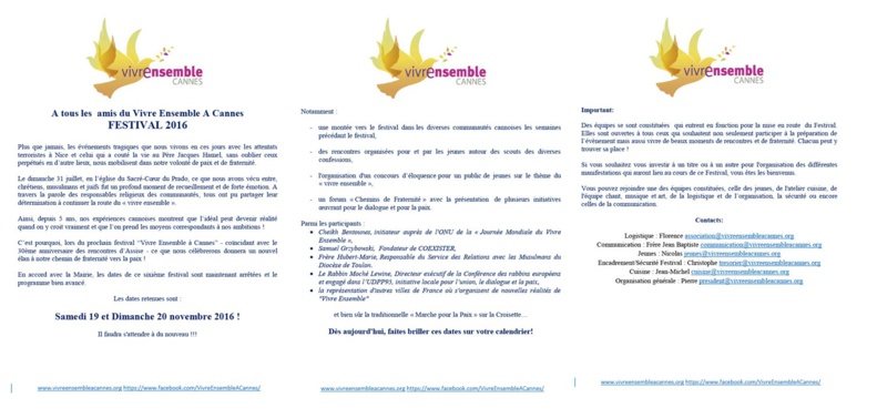 FESTIVAL VEAC 2016 - 19 et 20 Novembre - les premières informations sont arrivées !