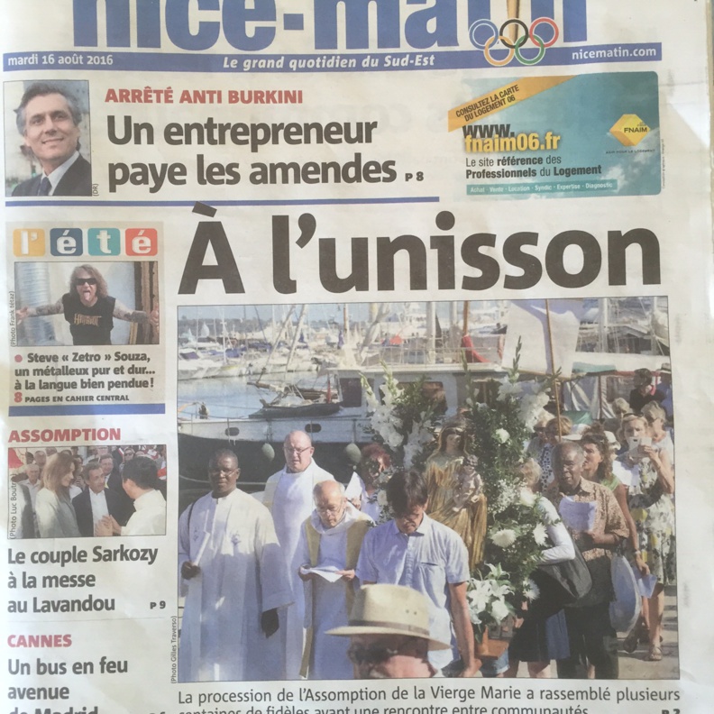 ASSOMPTION : VIVRE ENSEMBLE A CANNES A L'UNISSON....