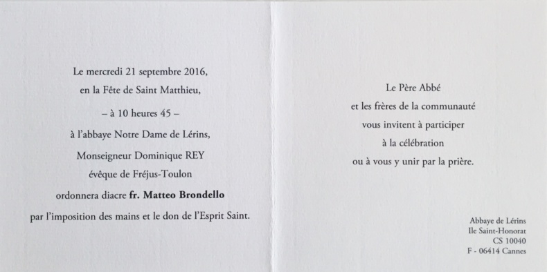 Un événement à partager sur les Iles de Lérins Mercredi 21 septembre 2016 ! Un événement à partager sur les Iles de Lérins Mercredi 21 septembre 2016 !