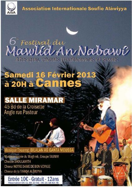 Festival du Mawlid à Cannes... Les soufis invitent le VEAC !