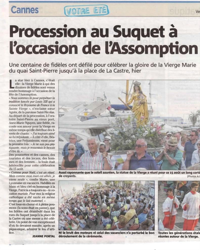 Procession au Suquet à l'occasion de l'Assomption