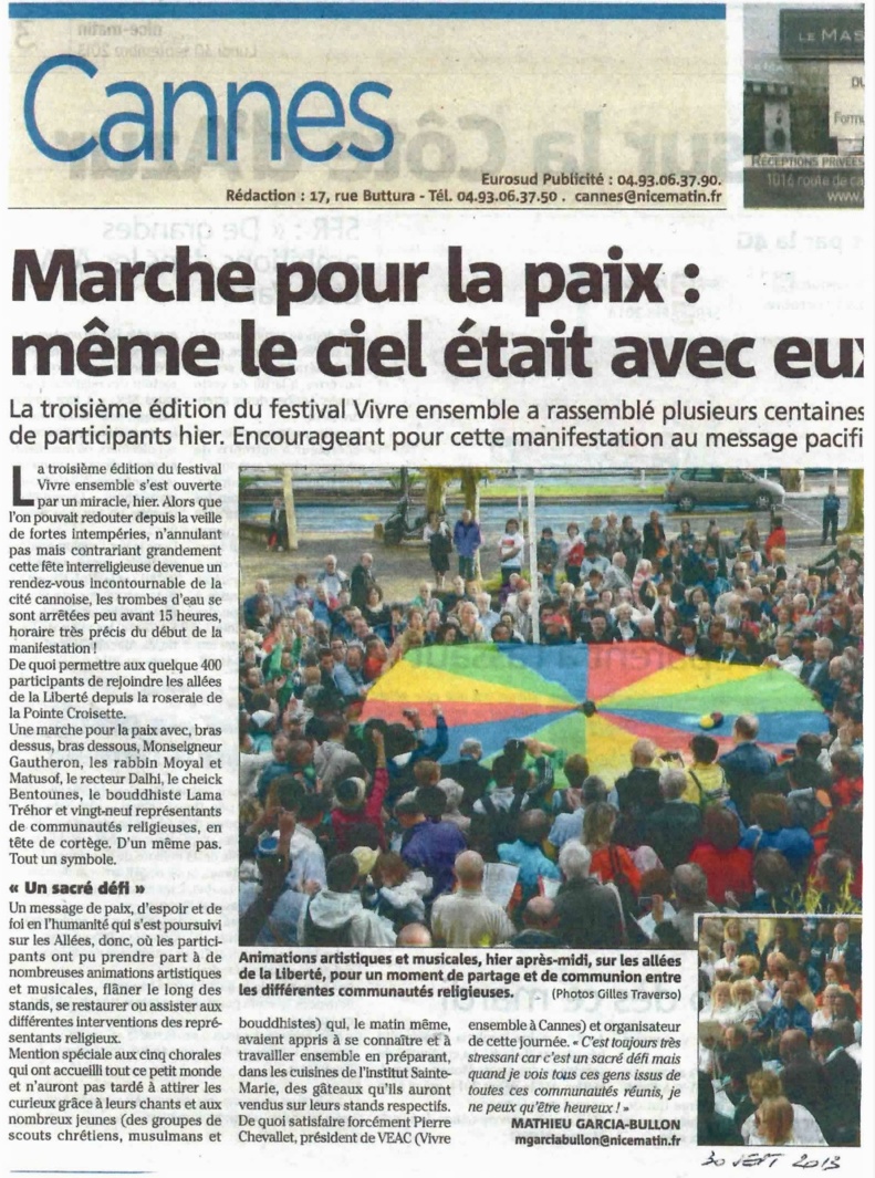 "Même le ciel était avec eux !!!" NICE MATIN...Echo d'après festival...