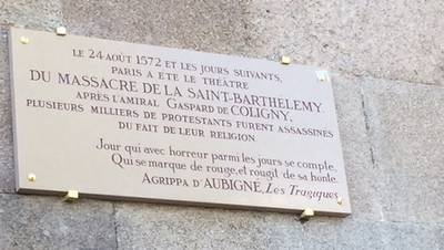 Evénément : Après 444 ans, le premier hommage aux victimes de la Saint-Barthélémy rendu à Paris