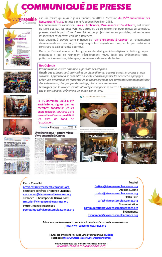 COMMUNIQUE VEAC SEPT 2015/JUIN2016