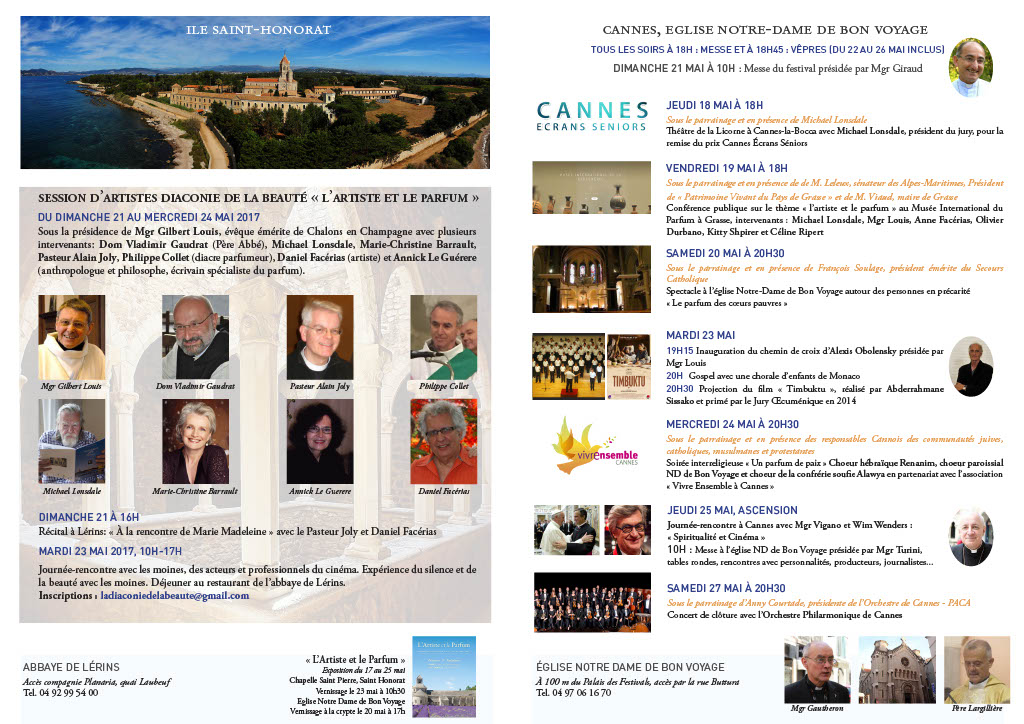 FESTIVAL SACRE DE LA BEAUTE - Mercredi 24 mai 2017 - PARFUMS DE PAIX Soirée interreligieuse Vivre Ensemble A Cannes et Association Internationale Soufie 'Alawiyya