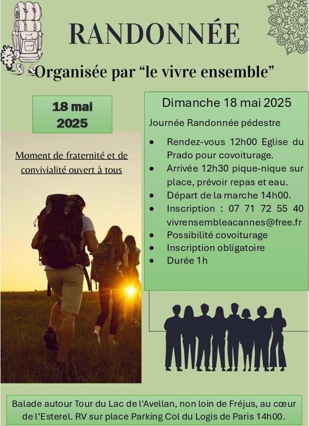 Randonnée organisée par le Vivre Ensemble A Cannes