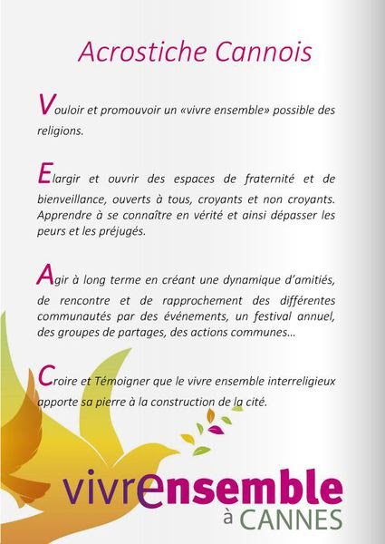 V.E.A.C. : Découvrez l'Acrostiche du Vivre Ensemble A Cannes V.E.A.C. : Découvrez l'Acrostiche du Vivre Ensemble A Cannes