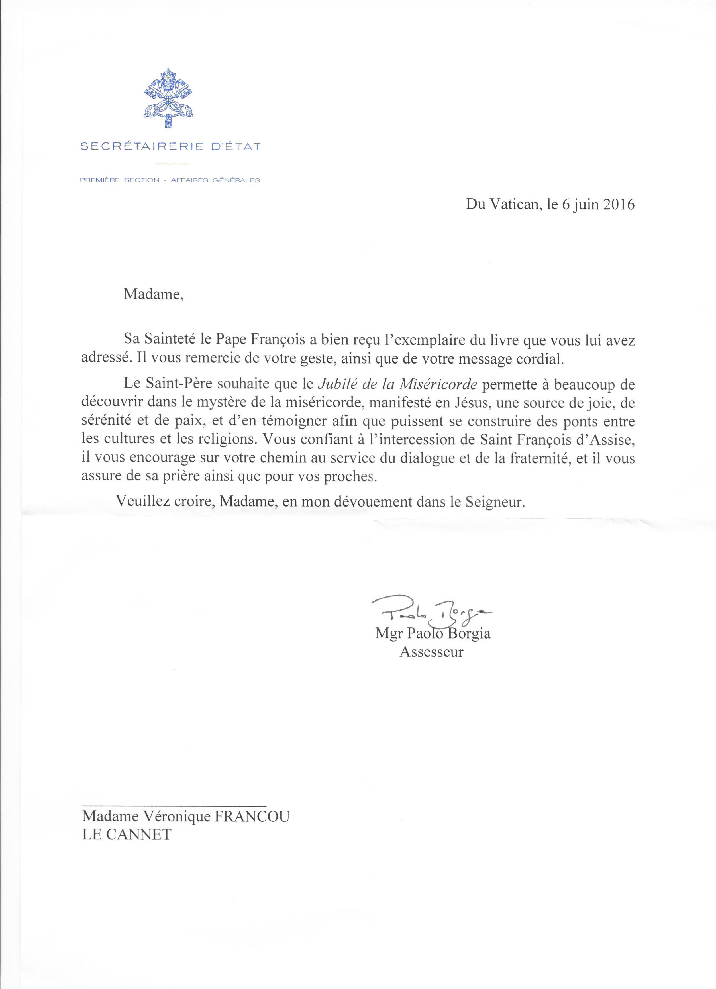 Lorsque l'esprit du VEAC imprègne les actions de ses membres : Véronique Francou, son livre "Visages de l'amour", la lettre du Pape François et l'émission "Halte spirituelle" sur RCF.