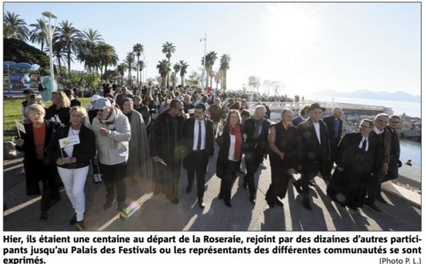 La marche du 1er décembre VIVRE ENSEMBLE A CANNES