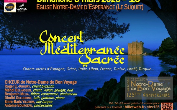 Concert Méditéranée Sacrée 9 mars 2025 Cannes