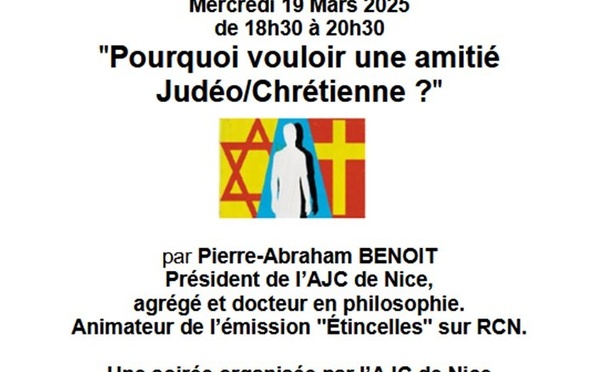 Conférence/Débat  Mercredi 19 Mars 2025 de 18h30 à 20h30