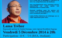 Bouddhisme : Conférence de Lama Tréhor au Croisette Beach Hôtel à Cannes le 5 Décembre...
